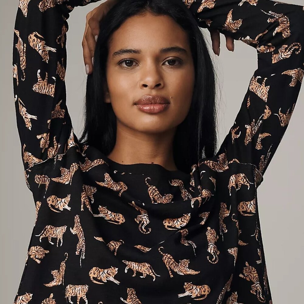 Anthropologie Cotton Tiger Top